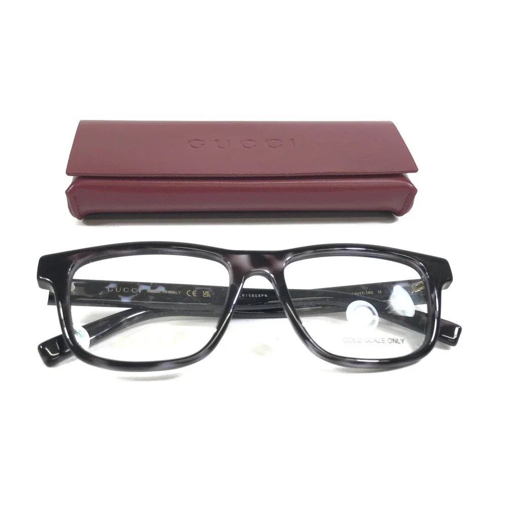 Gucci Eyeglasses Frames GG1987O 003 Black Tortoise Rectangle Full Rim 54-17-145